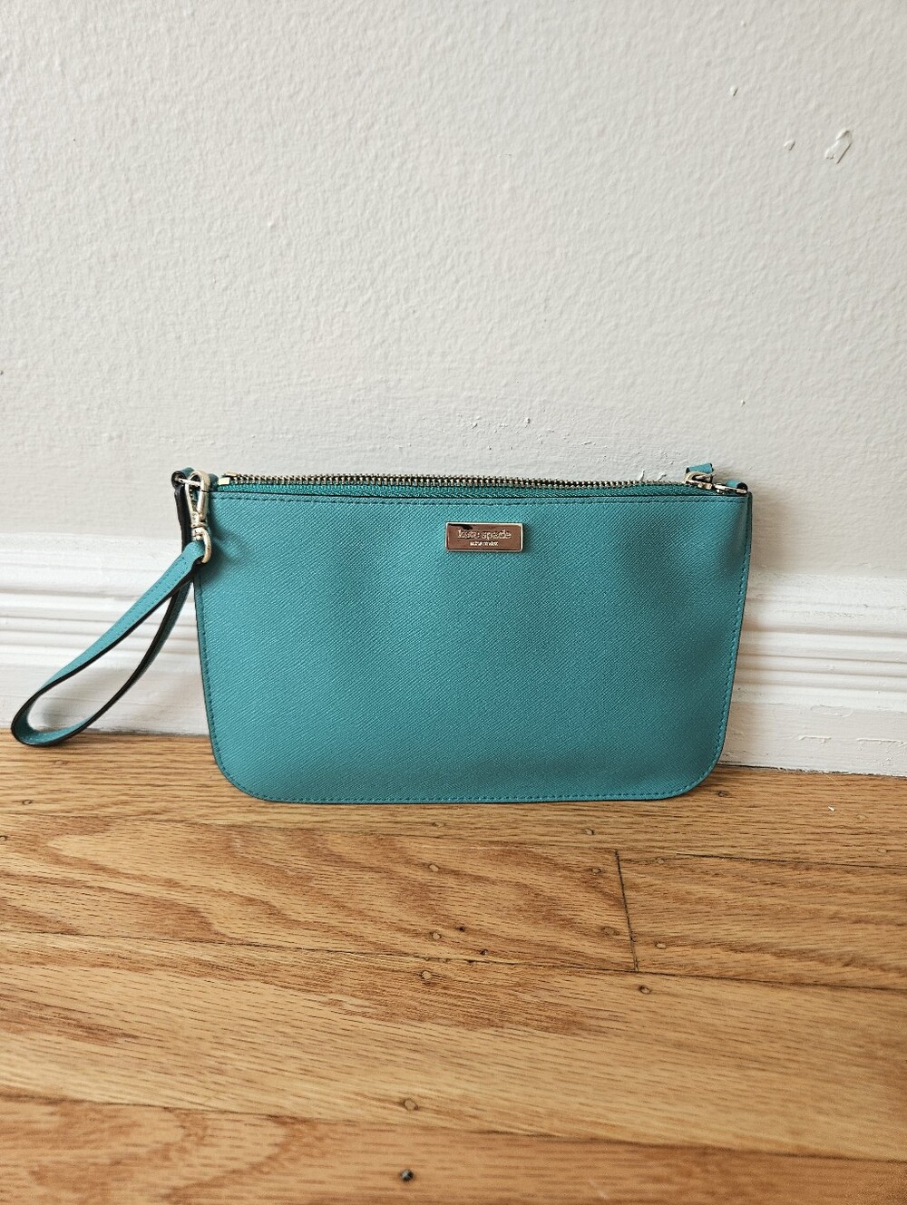 Kate Spade Blue Leather Wristlet Wallet